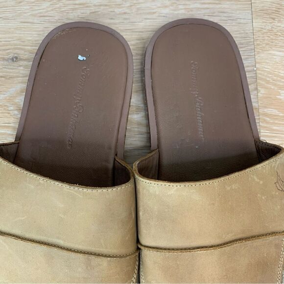 Tommy Bahama Ruggero Men’s Leather Slide Brown Sandals - Picture 8 of 12